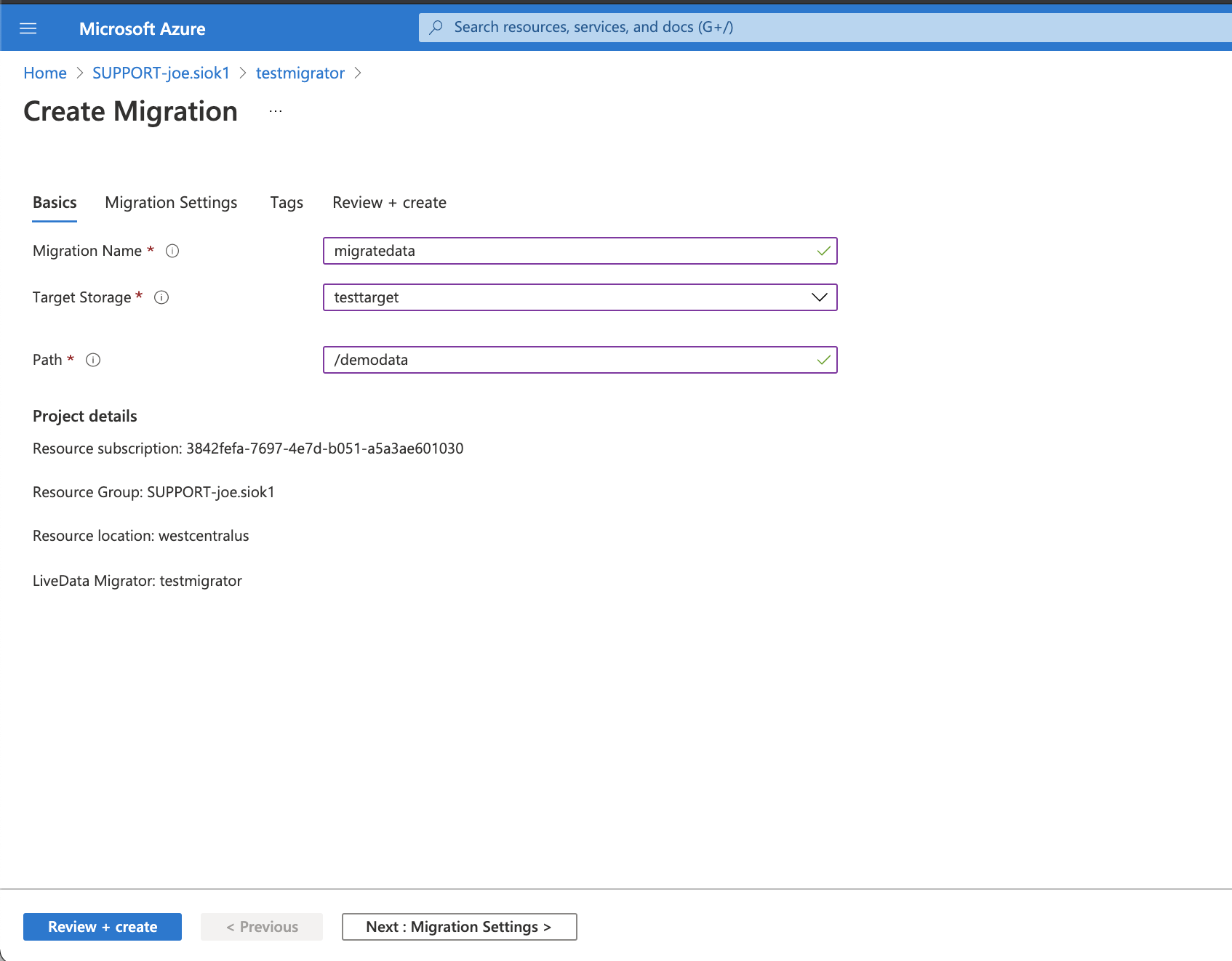 إنشاء ترحيل LiveData Migrator