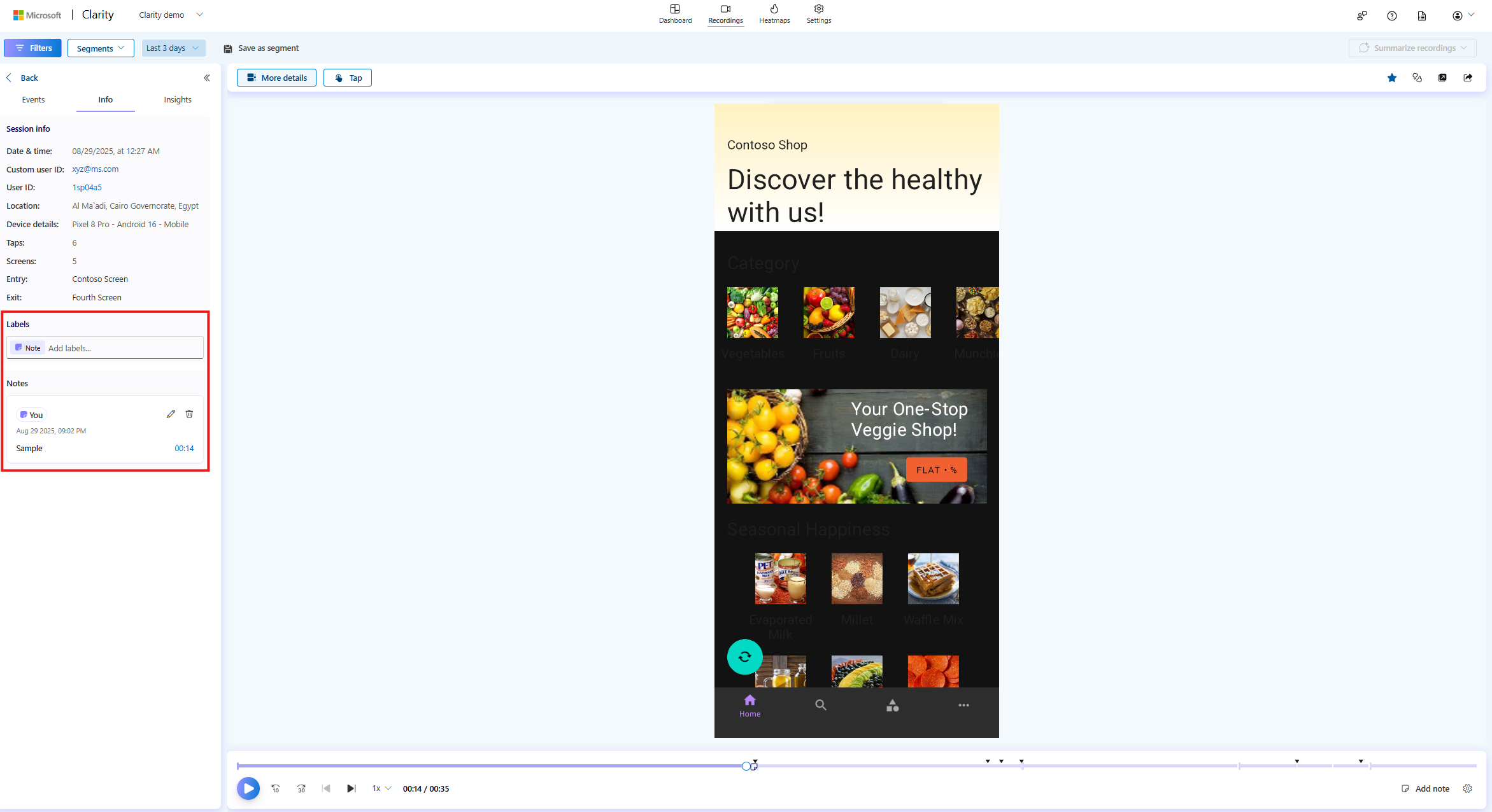 Note label in SDK.