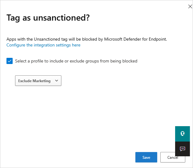 اختر ملف تعريف لإلغاء مصادقة تطبيق باستخدامه.