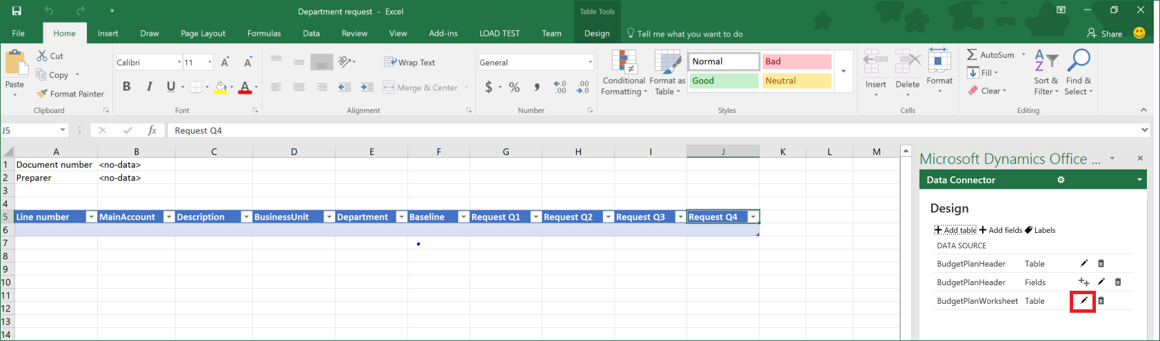 قوالب تخطيط الموازنة لـ Excel - Finance | Dynamics 365 | Microsoft Learn