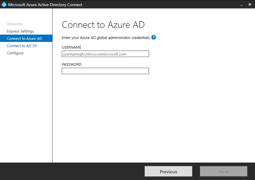 Screenshot that shows the Connect to Microsoft Entra ID page in the installation wizard.