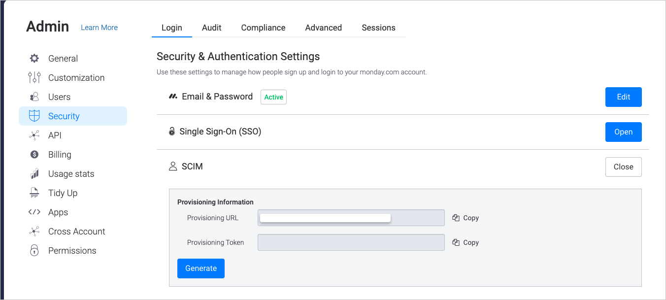 Scim Provisioning Tab