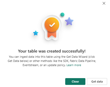 Screenshot of the success message.
