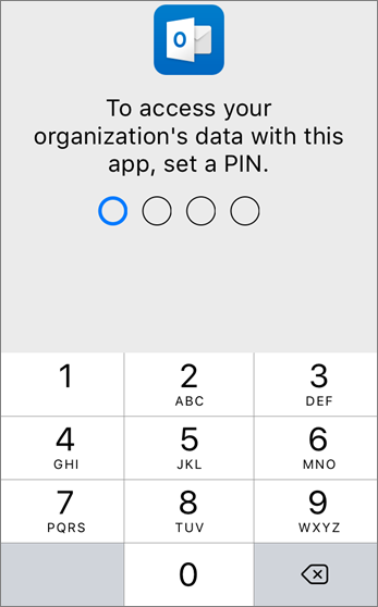 قم بتعيين رمز PIN للوصول إلى بيانات مؤسستك.