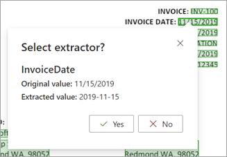 لقطة شاشة لمربع Select extractor في صفحة تفاصيل المستخرج.