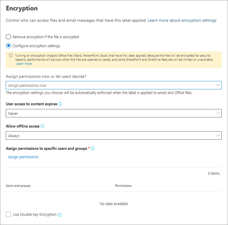 تطبيق التشفير باستخدام تسميات الحساسية - Microsoft 365 Compliance |  Microsoft Learn