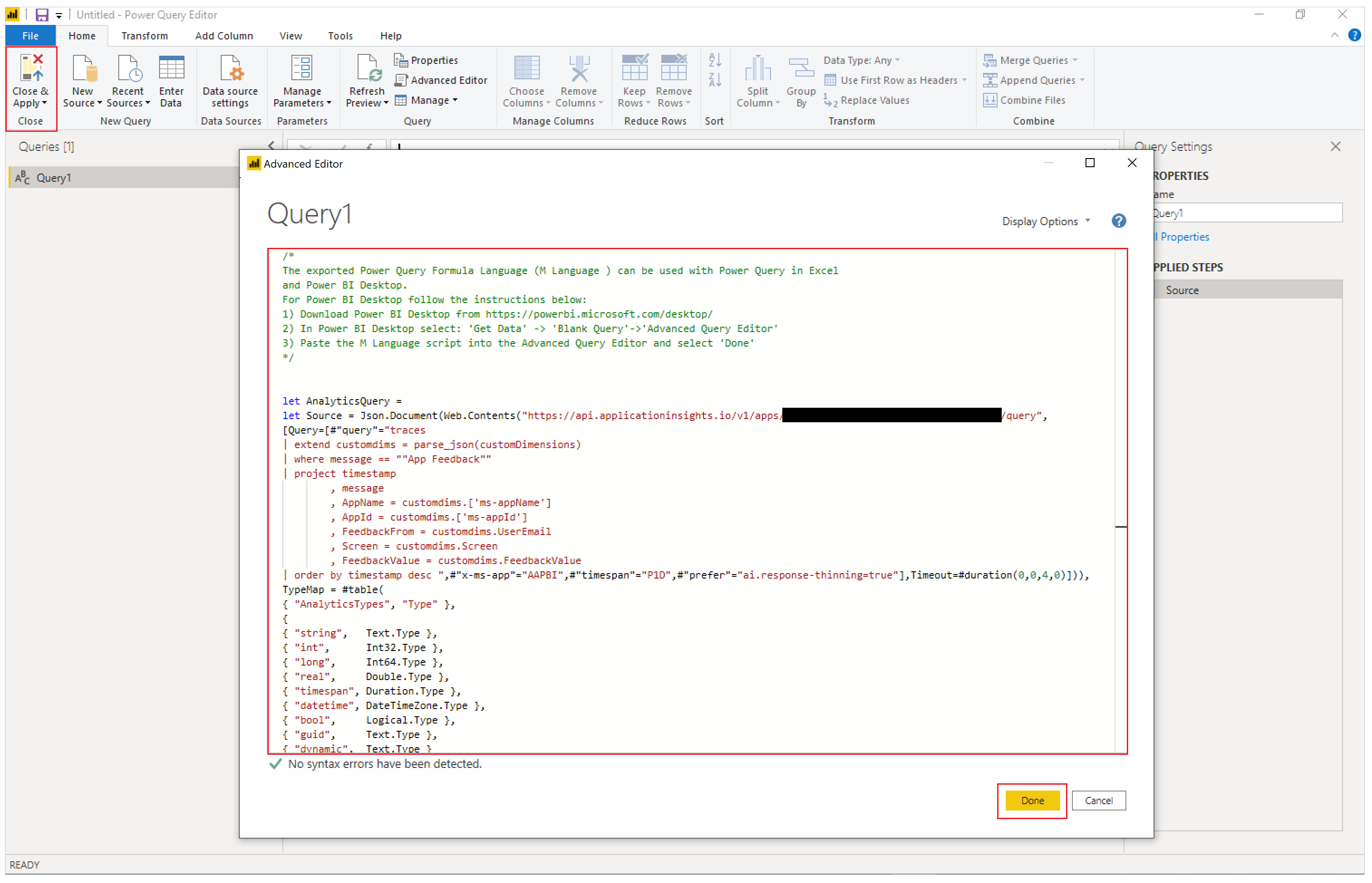 Power BI advance query.