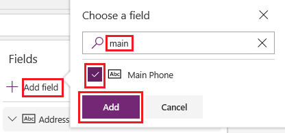 List of fields.