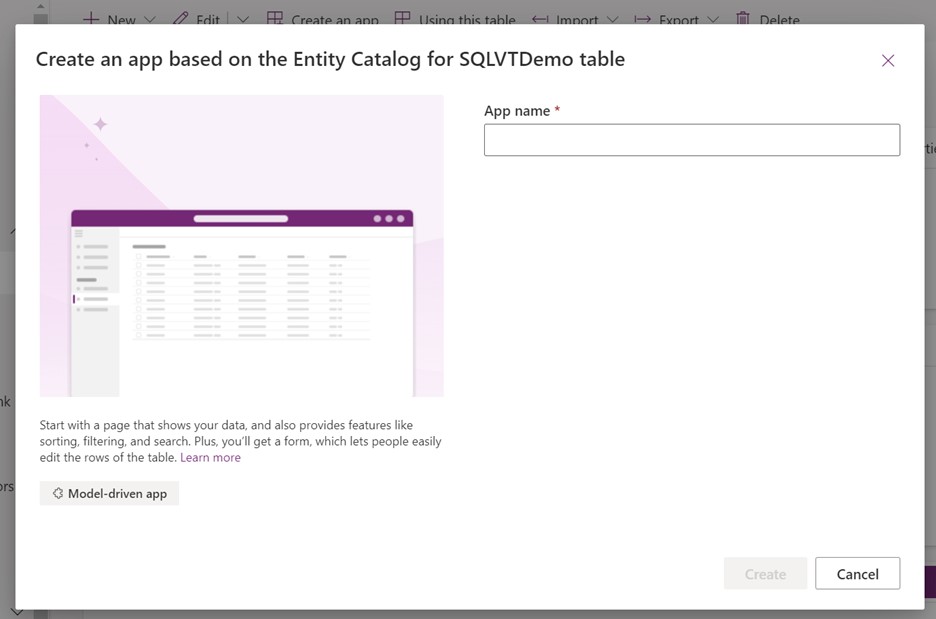 إنشاء شاشة تطبيق يستند إلى النموذج