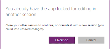 App already open for editing by same user App already open for editing by same user.