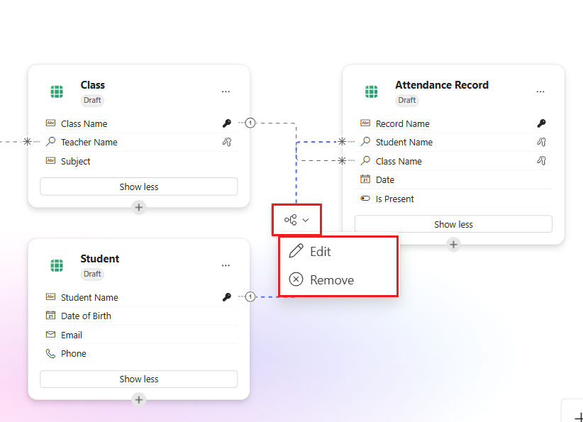 Edit data relationships
