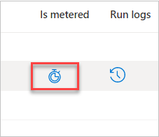 A screenshot that displays the meter icon to indicate that metering is turned on.