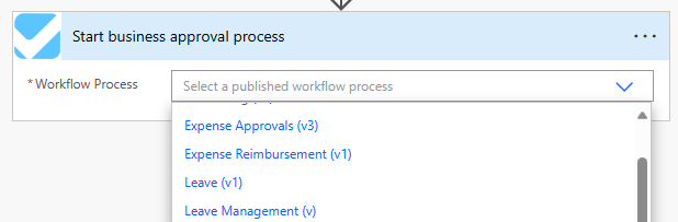 A depiction of the start business approval connector.