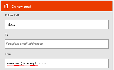 TScreenshot of a trigger flow on receipt of mail from specific address.
