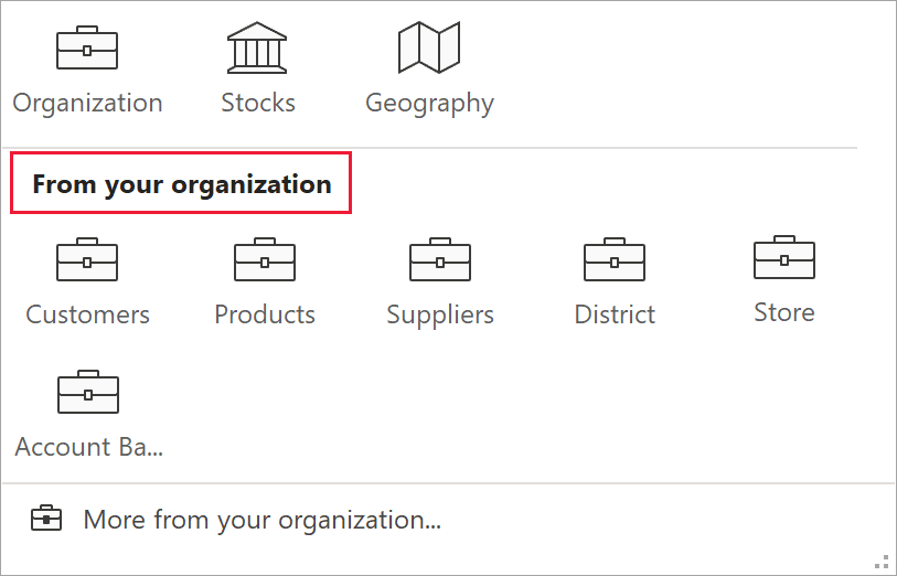 Screenshot of Excel Data Types Gallery.