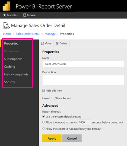 Screenshot showing Select a property.