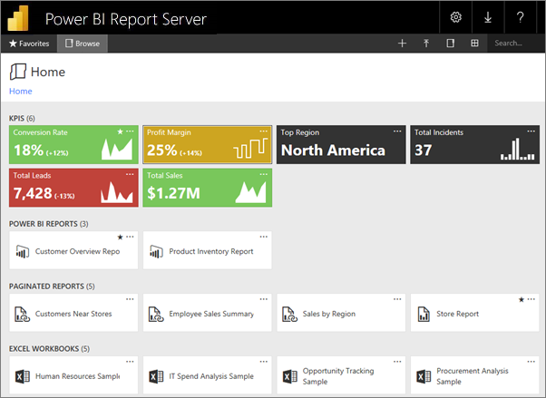 Screenshot showing Report Server web portal.