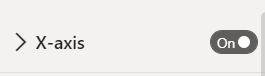 Screenshot of the On slider for the X axis.