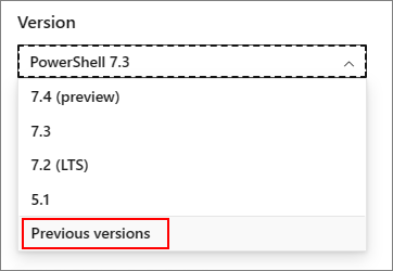Screenshot of the Previous Versions option.