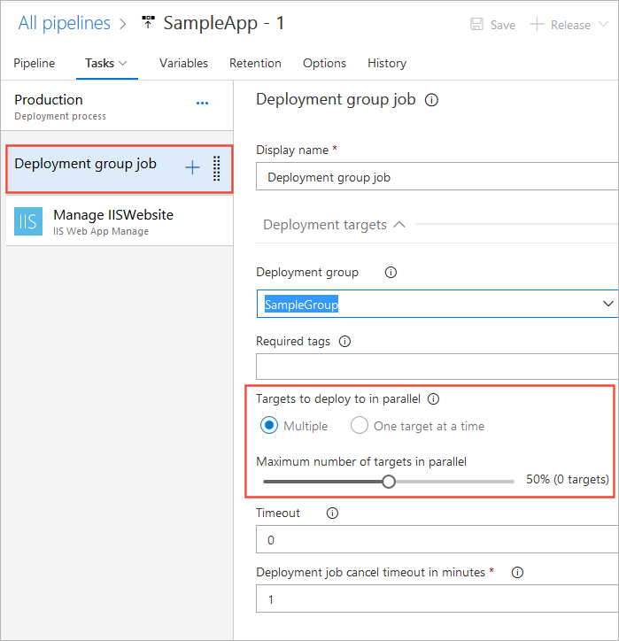 Configuring safe rolling deployment for the proportion of stages to update in parallel