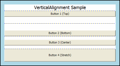 عينة لخاصية VerticalAlignment