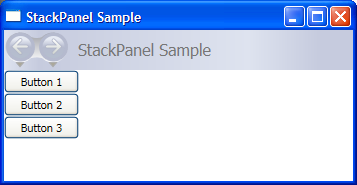 عنصر DockPanel نموذجي.