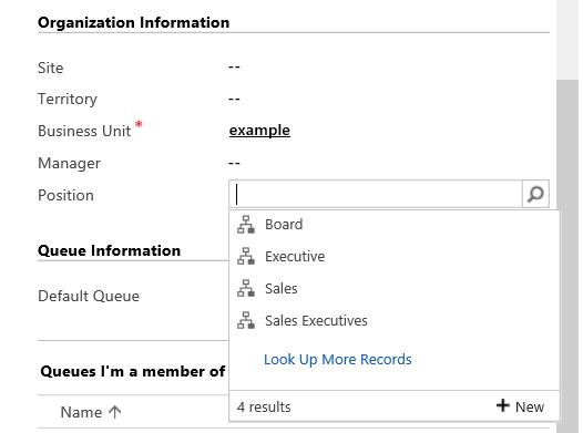 Add user to position in Hierarchy Security in CRM