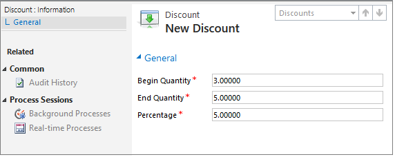 إنشاء خصومات كبيرة في Dynamics 365