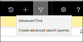 Screenshot of the Advanced Find button.