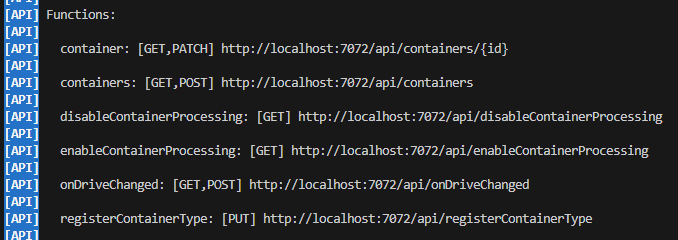 function api console logs