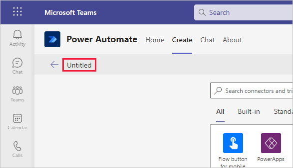 لَقطَة شَاشة لبدء السير عمل معَ تمييز الزر