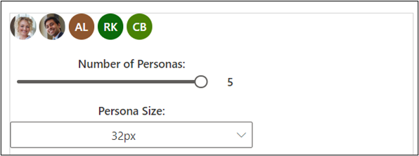لقطة شاشة لمكون FacePile Fluent UI