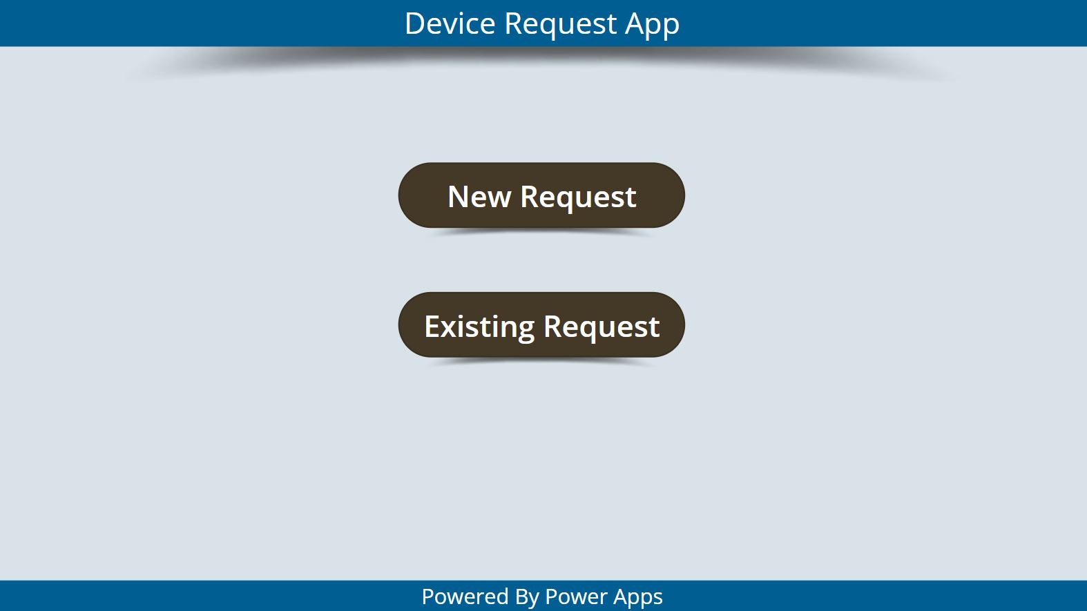 لقطة شاشة لتطبيق طلب الجهاز باستخدام زرين.