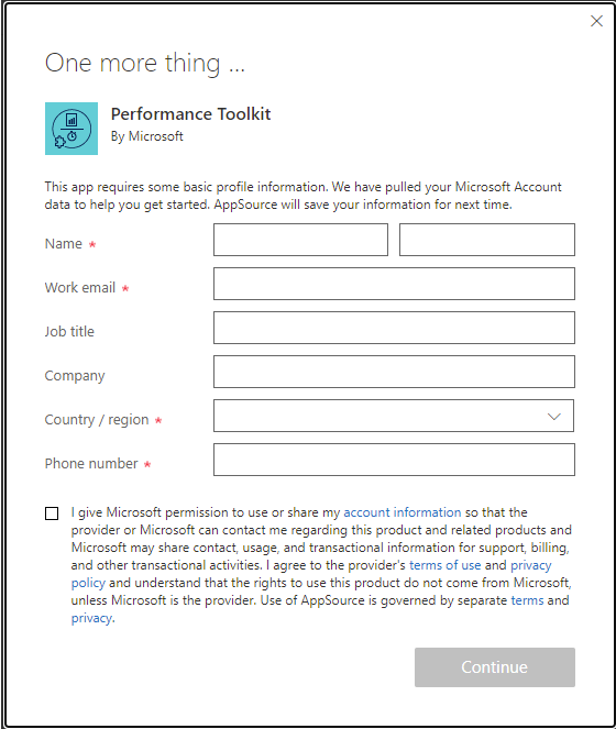 Screenshot of the page to enter details for the toolkit.