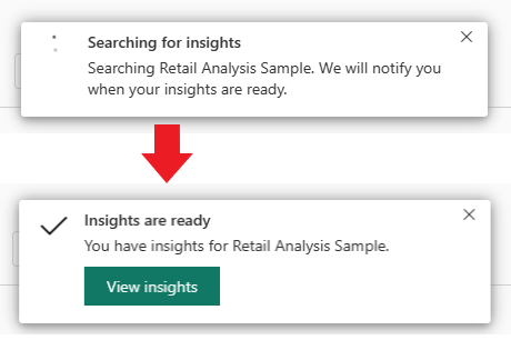لقطة شاشة للرسائل "البحث عن تفاصيل" و"تفاصيل بيانات جاهزة".
