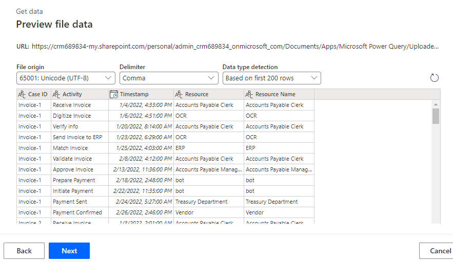 لقطة شاشة لبيانات الإصدار الأولي وزر التالي المحدد.