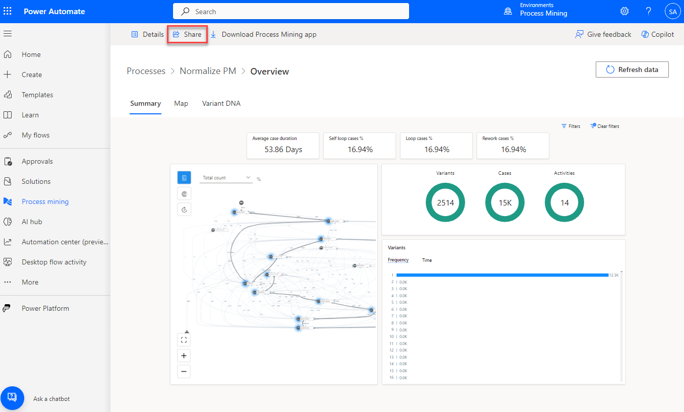 لقطة شاشة تُظهر نظرة عامة عَلى العملية مَع مستطيل أحمر اللون حول الزر