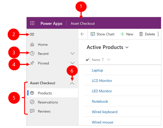لقطةُ شَاشةٍ لعنَاصِرِ التحكُّمِ فِي التنقُّل تُظهِرُ طريقةَ عرضٍ مُوسَّعةٍ.