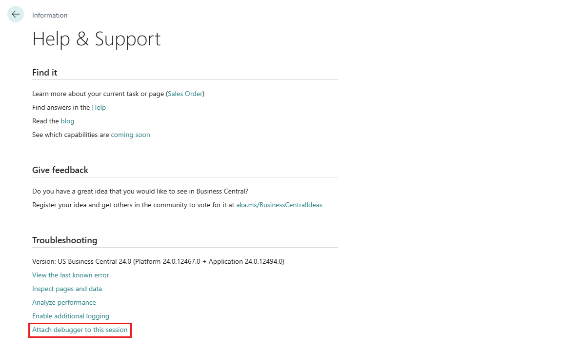Screenshot of the Help and Support page and the code behind it in Visual Studio Code.