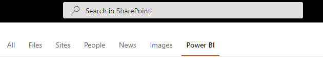 لقطة شاشة للبحث على SharePoint.