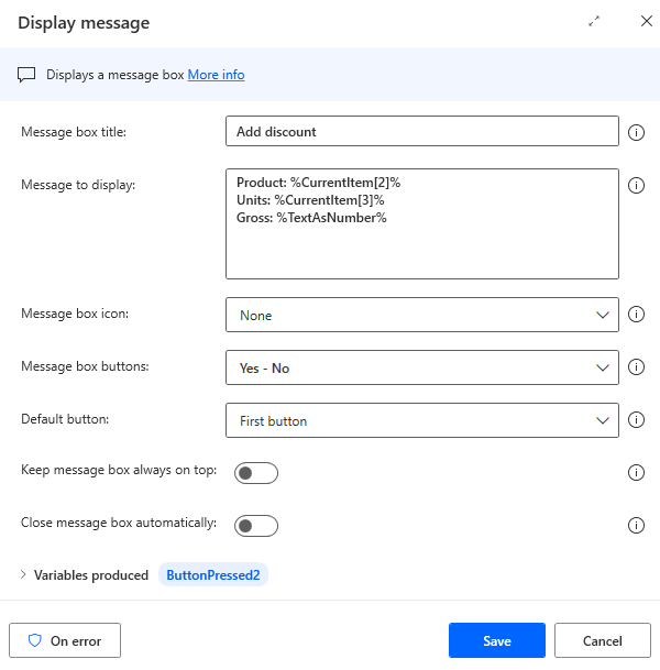 لَقطَة شَاشة للإجرَاء 