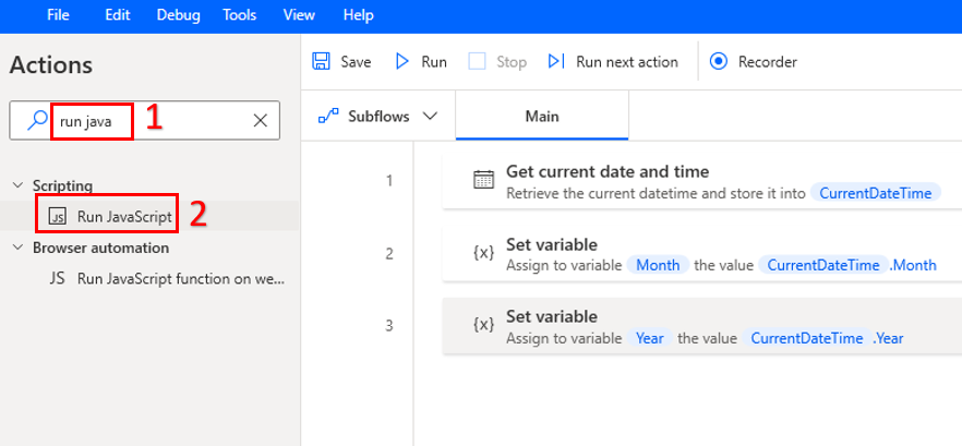 لقطة شاشة للإجراء 