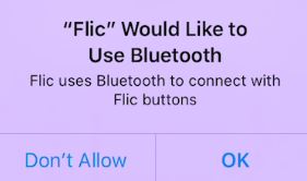 لقطة شاشة لطلب استخدام bluetooth في Flic.