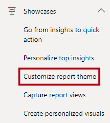 صورة توضح العرض Customize report theme مميزاً.