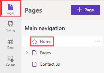 لَقطَة شَاشة للصفحة الرئيسية ضِمِنَ قسم 