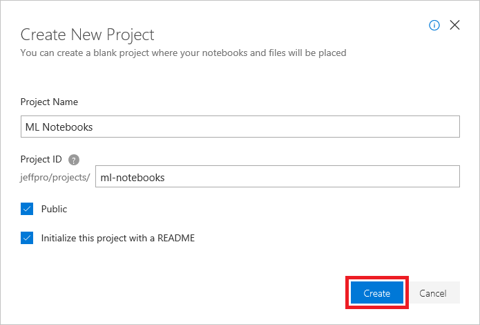 إنشاء مشروع.