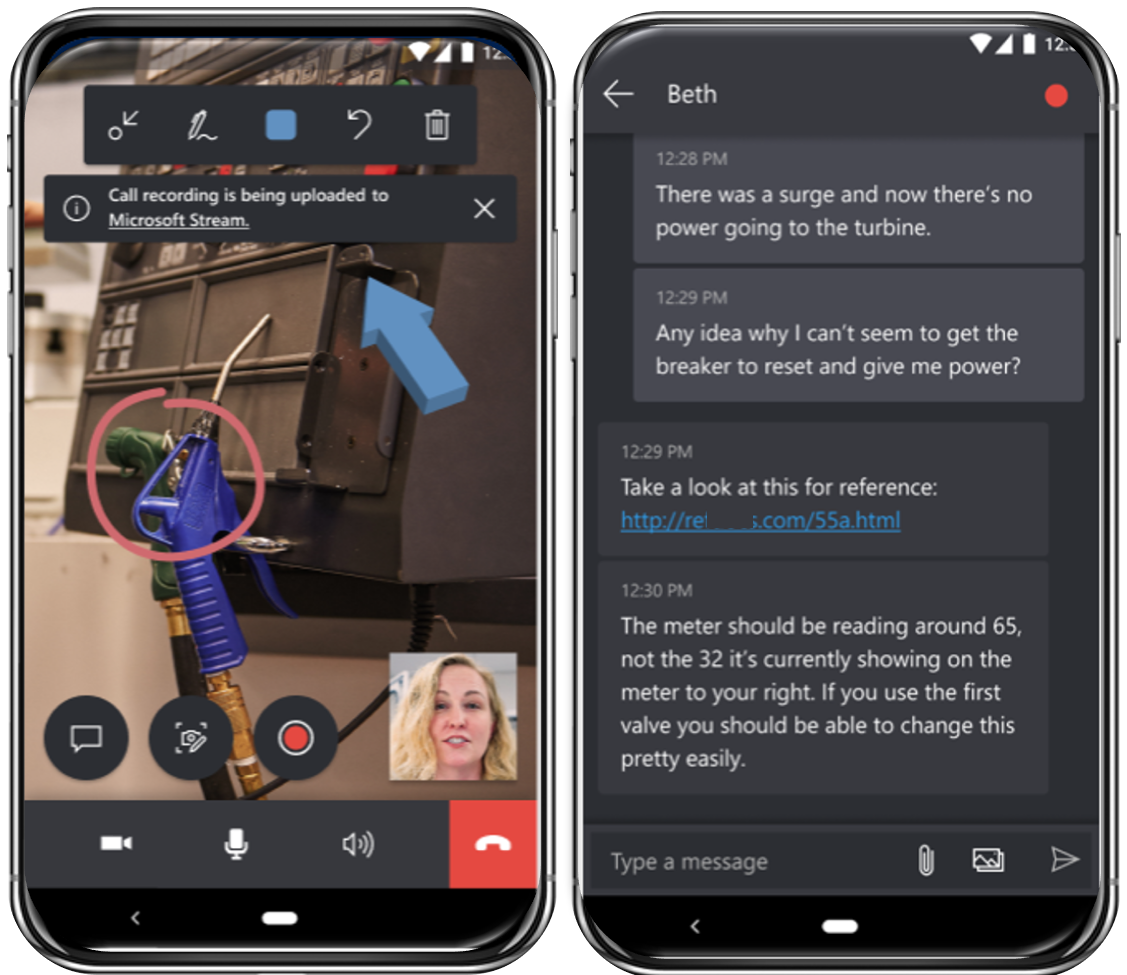 صورة Remote Assist عَلى الأجهزة المحمولة.