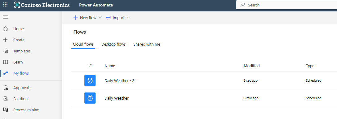 لقطة شاشة لتدفقات السحابة.