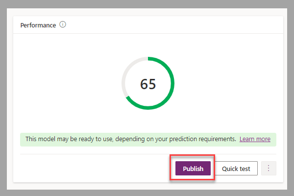 لقطة شاشة لمربع حوار الأداء مع تمييز الزر 