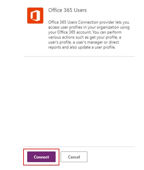 لقطة شاشة لنافذة مستخدمو Office 365 مع زر الاتصال.